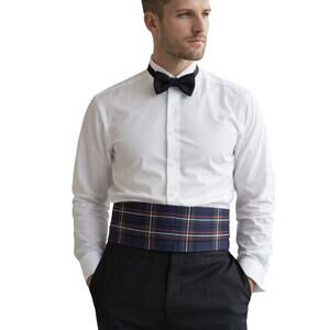 The Harrow Shop Wool Tartan Cummerbund, Adjustable Vintage 1980s65